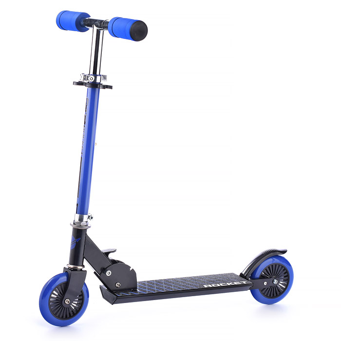 Фото к товару Самокат 2-х колесный ROCKET,колеса PU/ 125 мм,ABEC 7, синий Самокат 2-х колесный ROCKET,колеса PU/ 125 мм,ABEC 7, синий