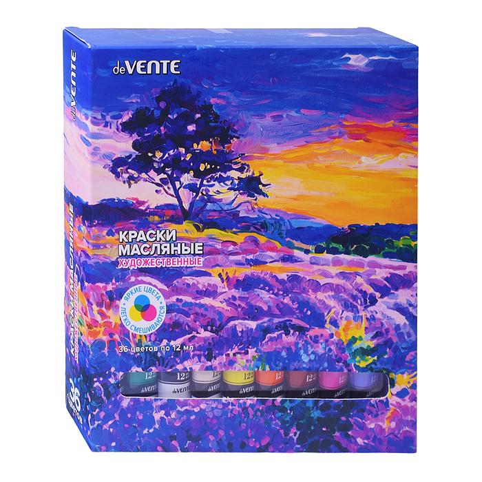Краски масляные художественные 36 цветов по 12 мл, в алюминиевых тубах