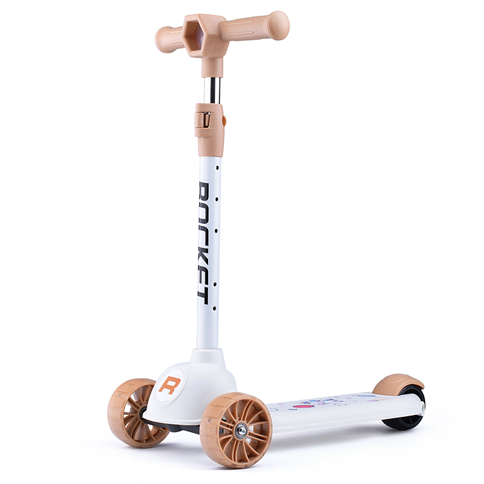 Самокат 3-х колесный ROCKET, белый