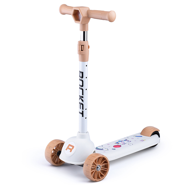 Самокат 3-х колесный ROCKET, белый