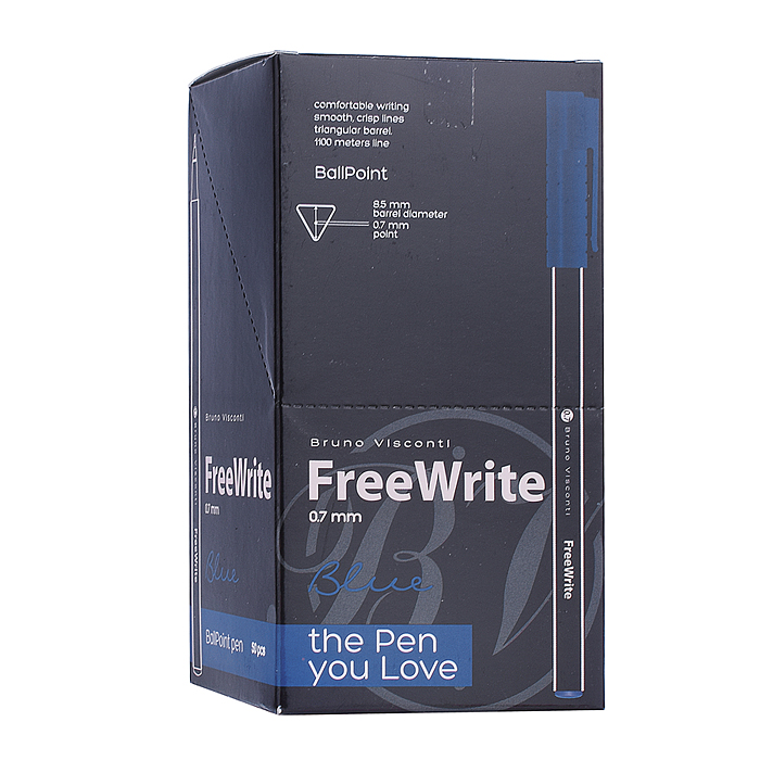 Ручка "FreeWrite Black" шариковая 0.7 мм, синяя
