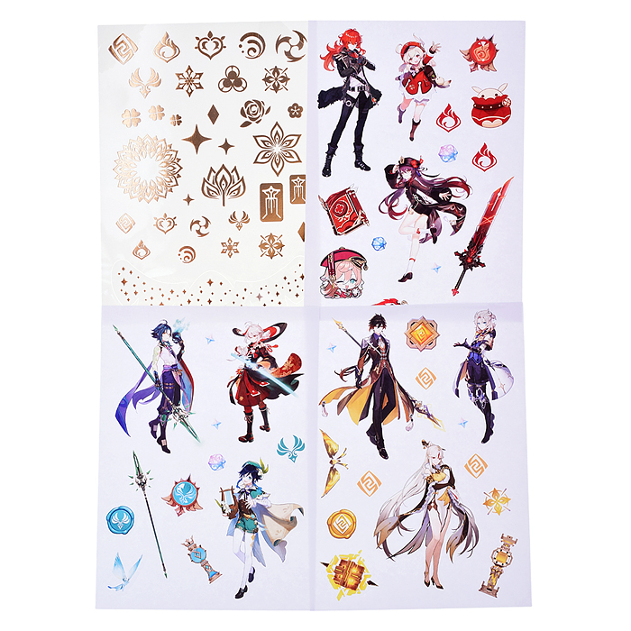 Творческий блокнот cо стикерами и переводными татуировками A5. Геншин. Эфемерное недоверие.