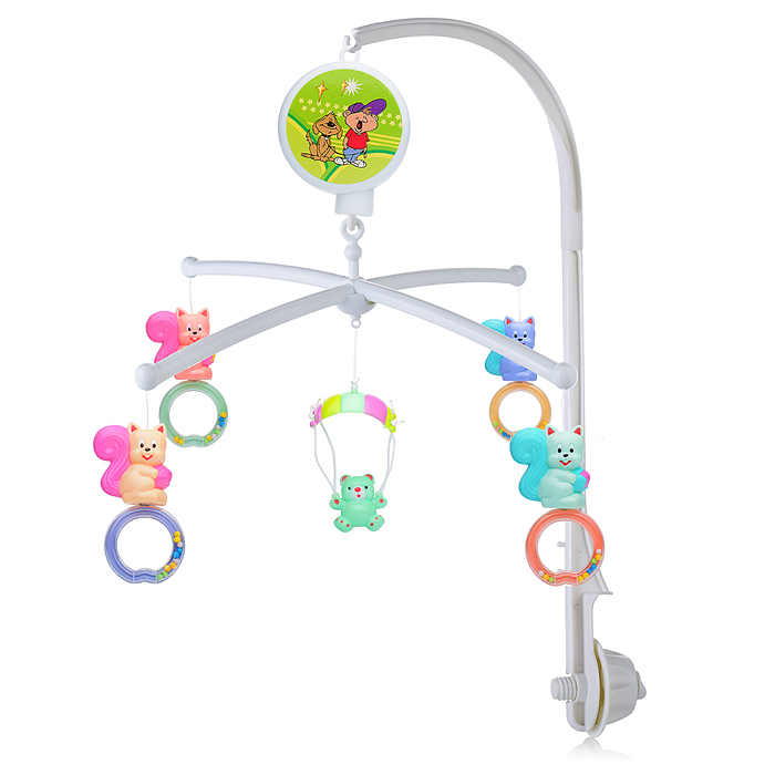 Мобиль 8329 "Очаровательные белочки" на кроватку, в коробке