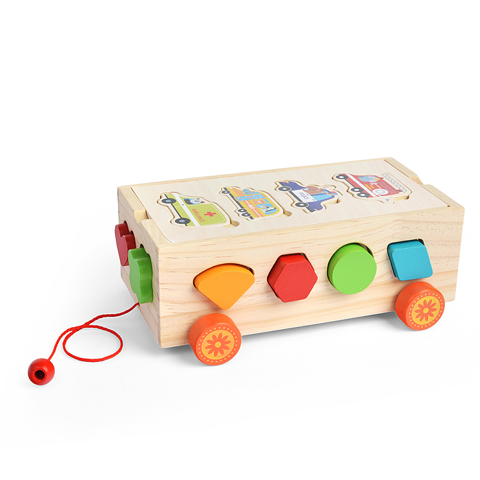 Фото к товару Сортер D1889 "Трейлер с геометрическими фигурами и машинами" Сортер D1889 "Трейлер с геометрическими фигурами и машинами"