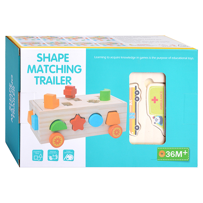 Фото к товару Сортер D1889 "Трейлер с геометрическими фигурами и машинами" Сортер D1889 "Трейлер с геометрическими фигурами и машинами"