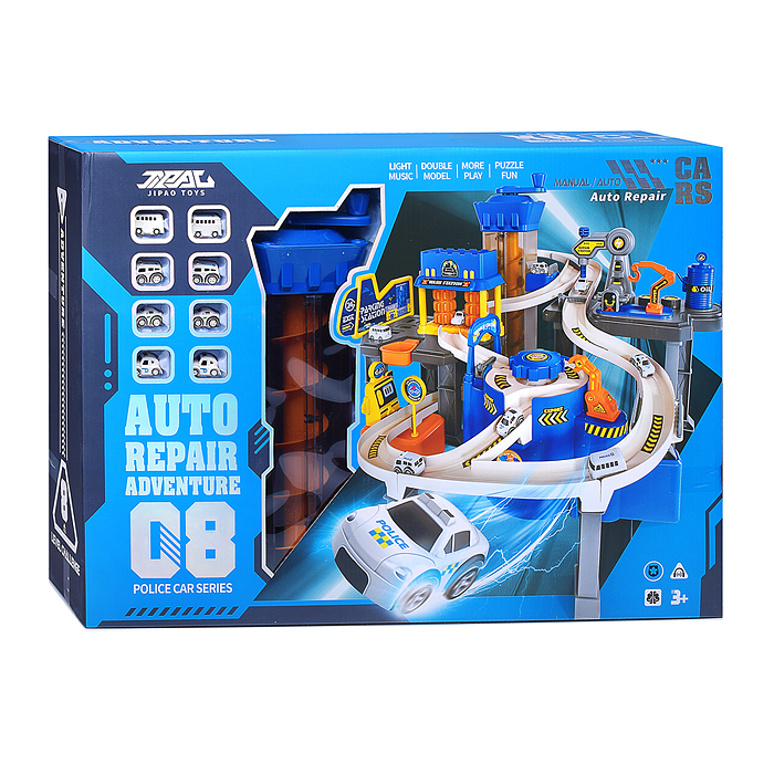 Парковка-трек JP588-12 "Полицейский участок" в коробке