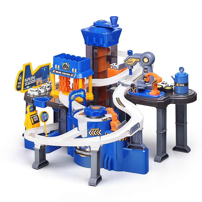 Парковка-трек JP588-12 "Полицейский участок" в коробке