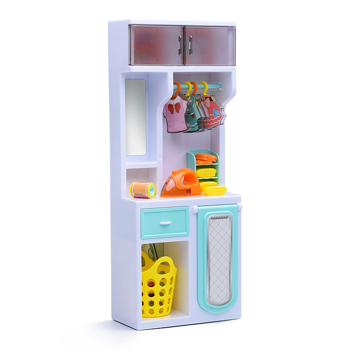 Набор мебели для кукол 818-363 "Прачечная" на батарейках, зеленая, в коробке