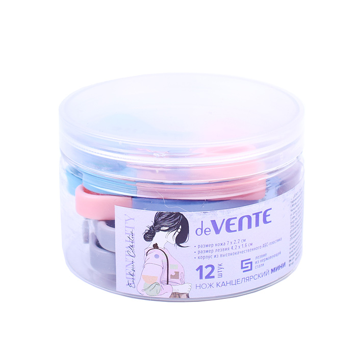 Нож канцелярский "Mentality" размер МИНИ (дорожный) 7x2,2 см, размер лезвия 4,2x1,6 см, пла