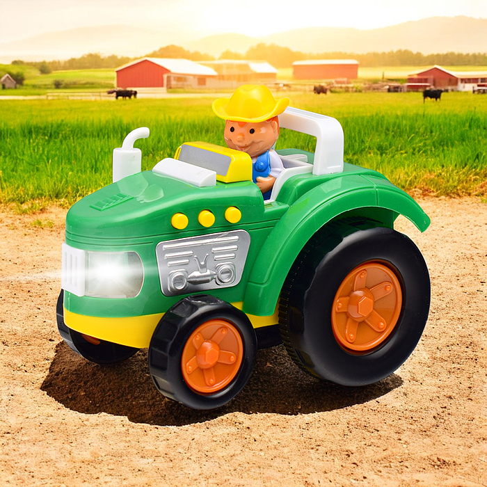 Фото к товару Каталка-трактор Фермер (25 песен, стихов и звуков) в коробке Каталка-трактор Фермер (25 песен, стихов и звуков) в коробке