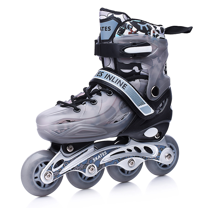 Фото к товару Ролики детские U011004Y (размер M) серый, в сумке Ролики детские U011004Y (размер M) серый, в сумке