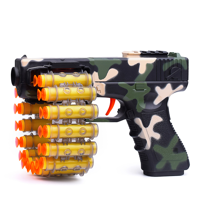 Фото к товару Пистолет BT0047-1 "Штурм" с мягкими полимерными пулями, в коробке Пистолет BT0047-1 "Штурм" с мягкими полимерными пулями, в коробке
