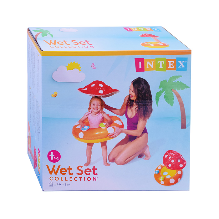 Круг надувной детский "Гриб" с навесом, возраст 1-2 года 56574NP INTEX