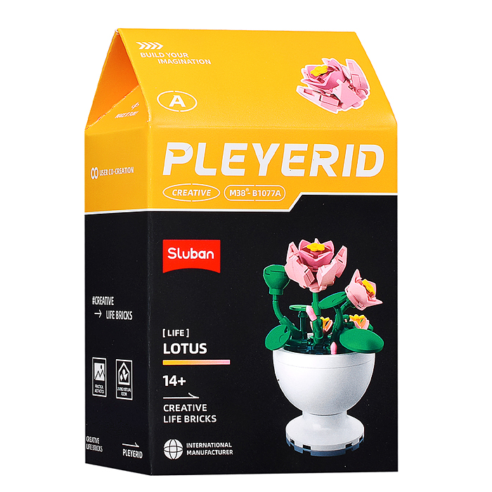 Конструктор M38-B1077 "Цветы в горшке" в ассортименте, (упак. 6шт.) в коробке