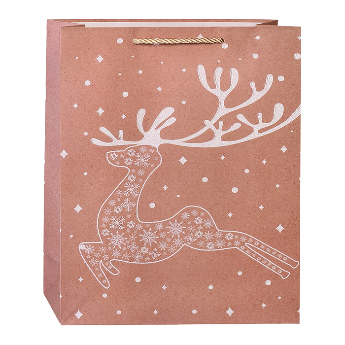 Пакет подарочный 00-4853 "Новогодние узоры" 26*10*32см.