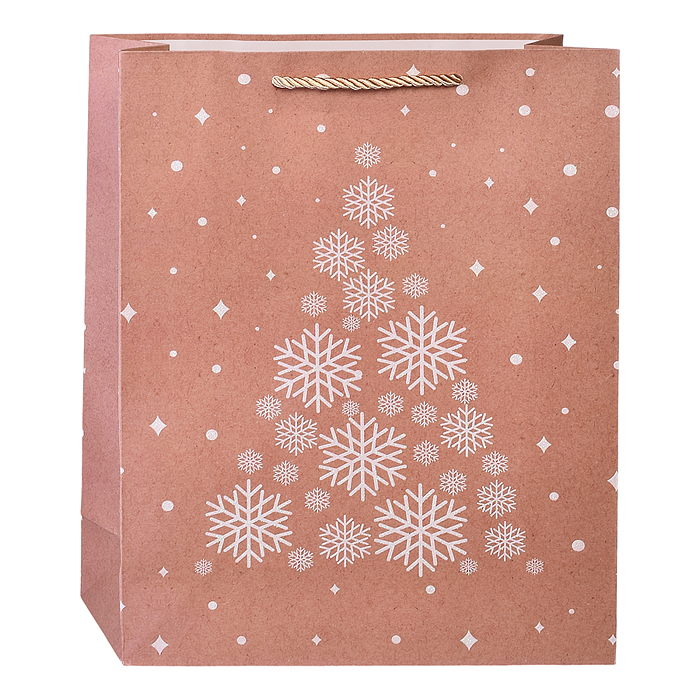 Пакет подарочный 00-4853 "Новогодние узоры" 26*10*32см.