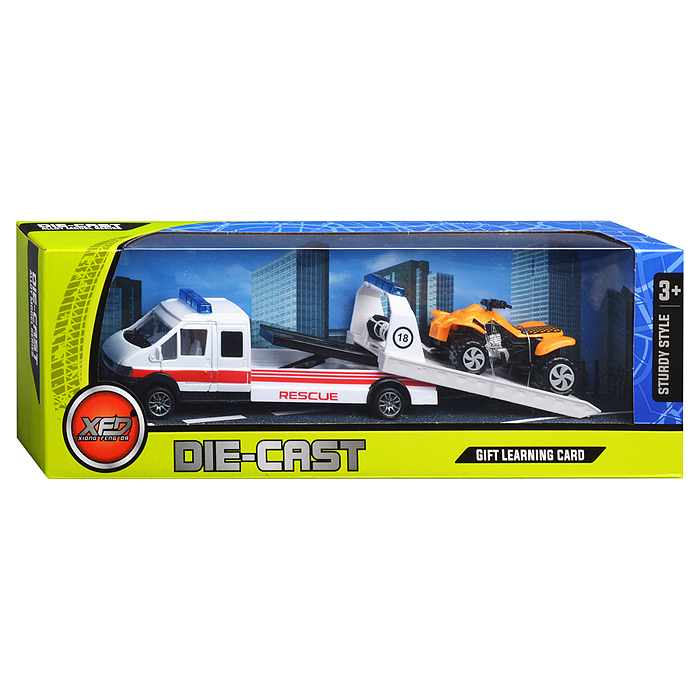 Набор 889-329 "Эвакуатор" с техникой, в коробке