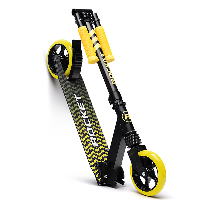 Самокат детский R0201 ROCKET,алюминиевый, колеса PU, 145 мм, жёлтый