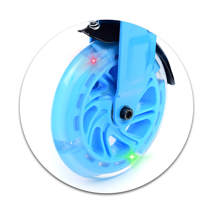 Самокат U038453Y 2-х кол., голубой, PU/ 125 мм,ABEC 7, в коробке