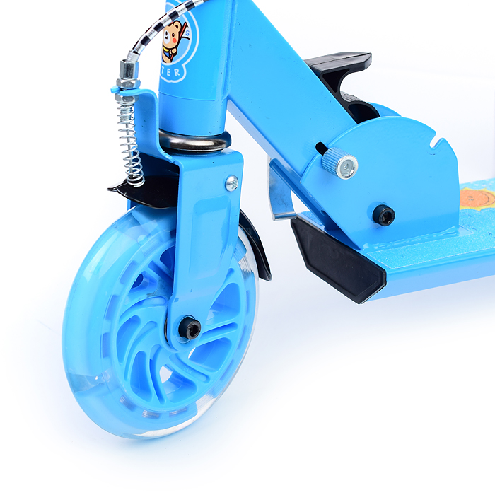 Самокат U038453Y 2-х кол., голубой, PU/ 125 мм,ABEC 7, в коробке