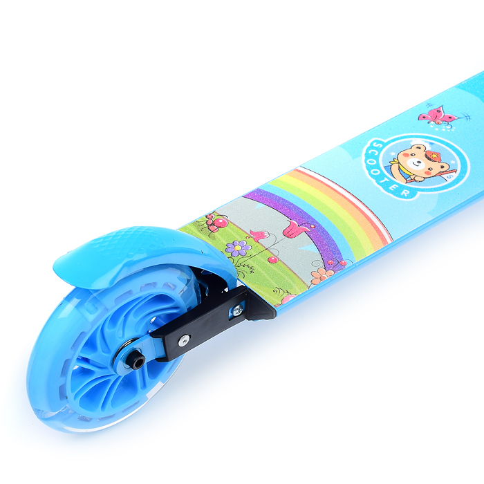 Самокат U038453Y 2-х кол., голубой, PU/ 125 мм,ABEC 7, в коробке