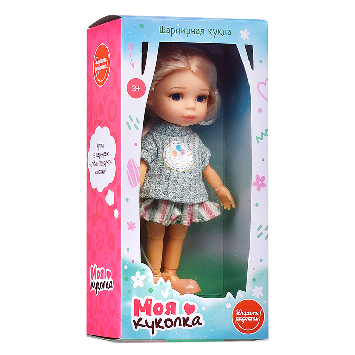Фото к товару Кукла шарнирная UT0121-4 "Моя куколка" в коробке Кукла шарнирная UT0121-4 "Моя куколка" в коробке