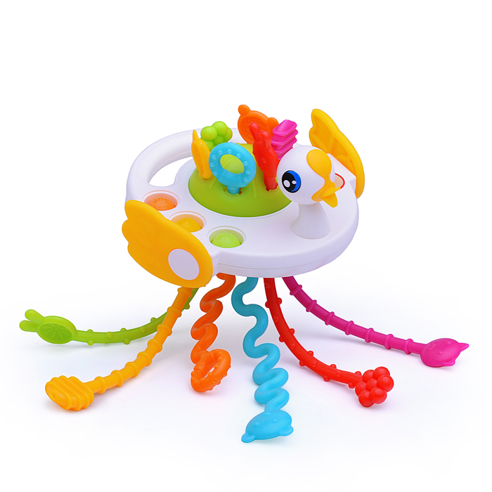 Игрушка развивающая Y0082 "Разноцветные тянучки. Утёнок" в коробке