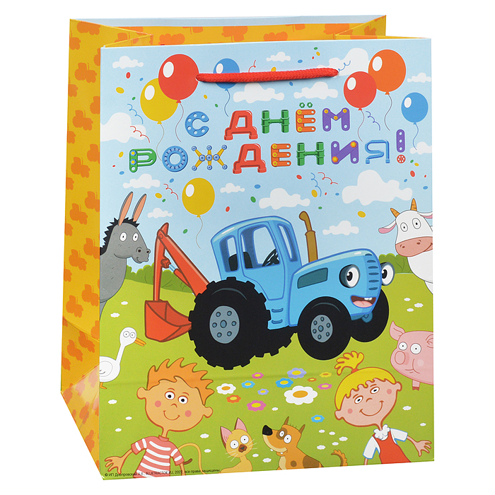 Пакет подарочный глянцевый "Синий трактор" m, 18*22,7*10 см. Пакет подарочный глянцевый "Синий трактор" m, 18*22,7*10 см.