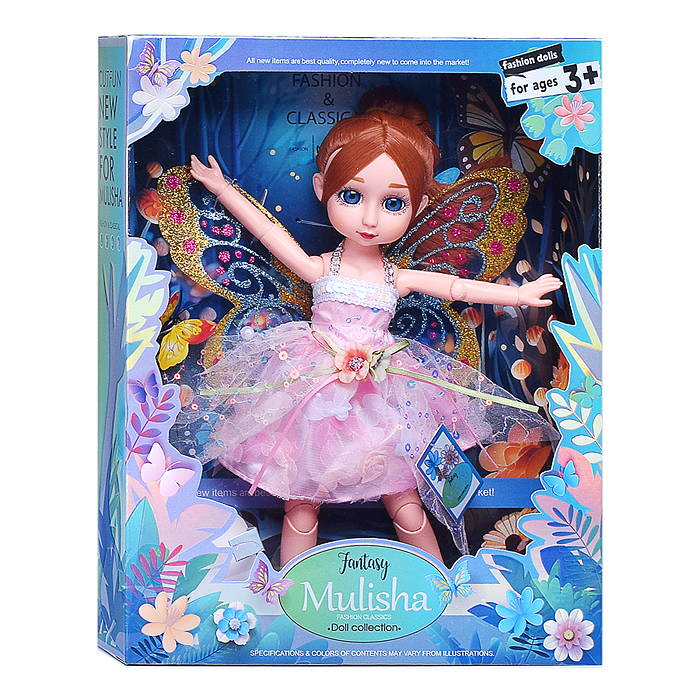 Кукла QJ161 "Фея" с бабочкой, в коробке