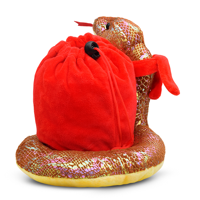 Мягкая игрушка S2146 "Змея" с мешком для подарка, 17см