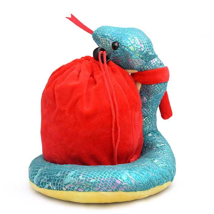 Мягкая игрушка S2146 "Змея" с мешком для подарка, 17см