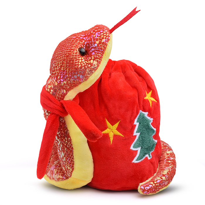 Мягкая игрушка S2146 "Змея" с мешком для подарка, 17см
