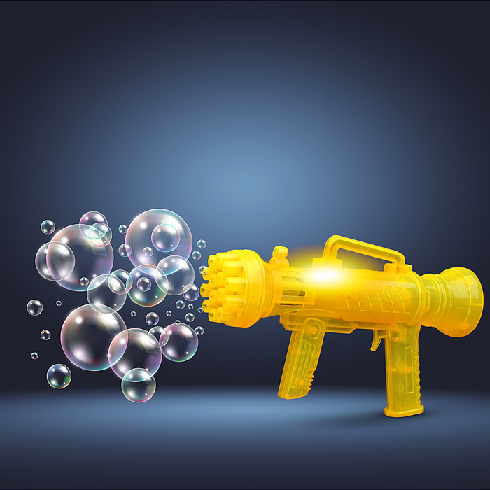 Бластер UT0103-2 для мыльных пузырей (14 отверстий) в коробке