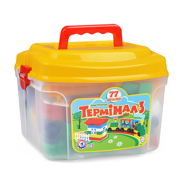 Конструктор железная дорога «Терминал №3» из 77 деталей в саквояже 