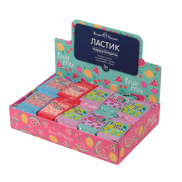 Ластик "HappyGraphix. Мармеладки", 4 цвета