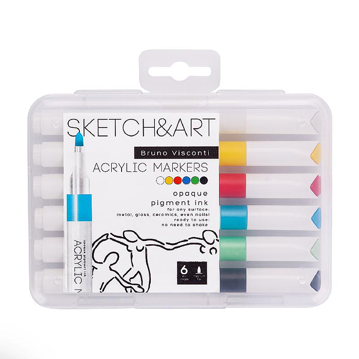 Набор маркеров акриловых "Sketch&Art" 6 цв.