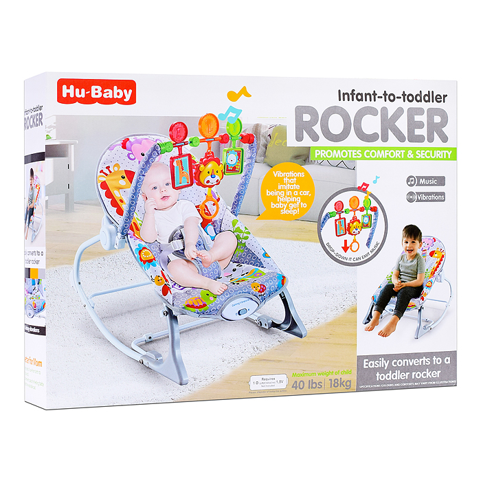 Шезлонг детский 69817 "Зоопарк" в коробке