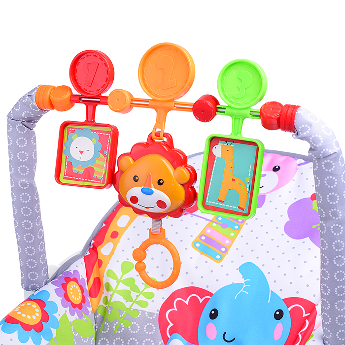 Шезлонг детский 69817 "Зоопарк" в коробке