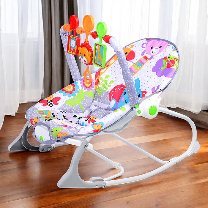 Шезлонг детский 69817 "Зоопарк" в коробке