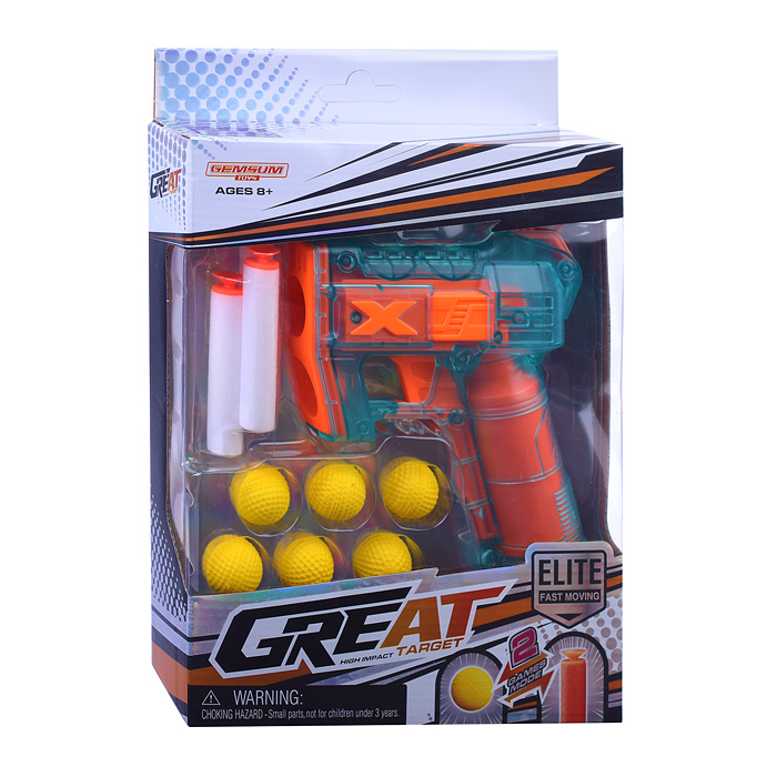 Бластер 6095 "Стрелок" с шариками и мягкими пулями, в коробке