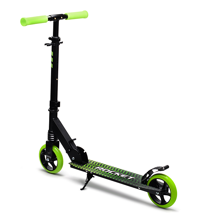 Самокат детский R0201 ROCKET, алюминиевый, колеса PU, 145 мм, зелёный
