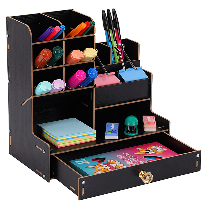 Фото к товару Органайзер для канцелярских принадлежностей "Elrix" настольный, 24,5x15x25,5 см, материал - Органайзер для канцелярских принадлежностей "Elrix" настольный, 24,5x15x25,5 см, материал -