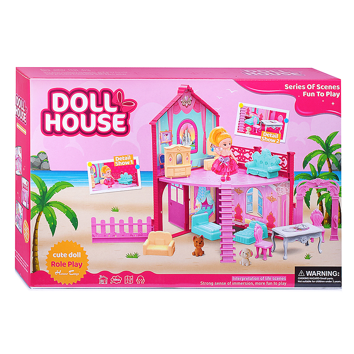 Дом для кукол 556-97 "Пляжный вилла" в коробке