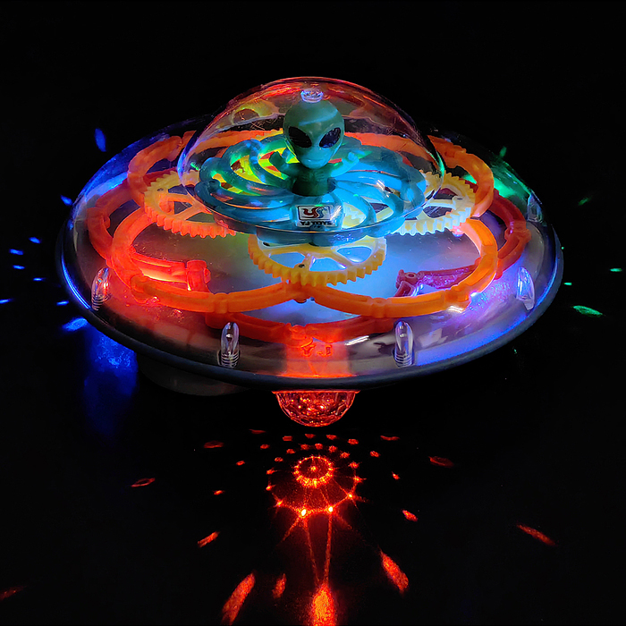 Летающая тарелка YJ388-69 на батарейках, в коробке