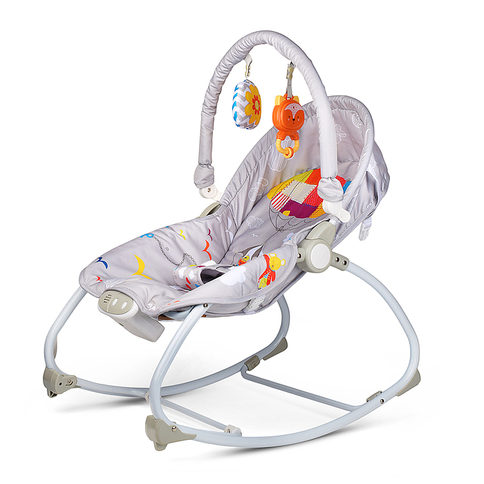 Шезлонг детский 715-1C "Морской" музыка, вибрация, в коробке