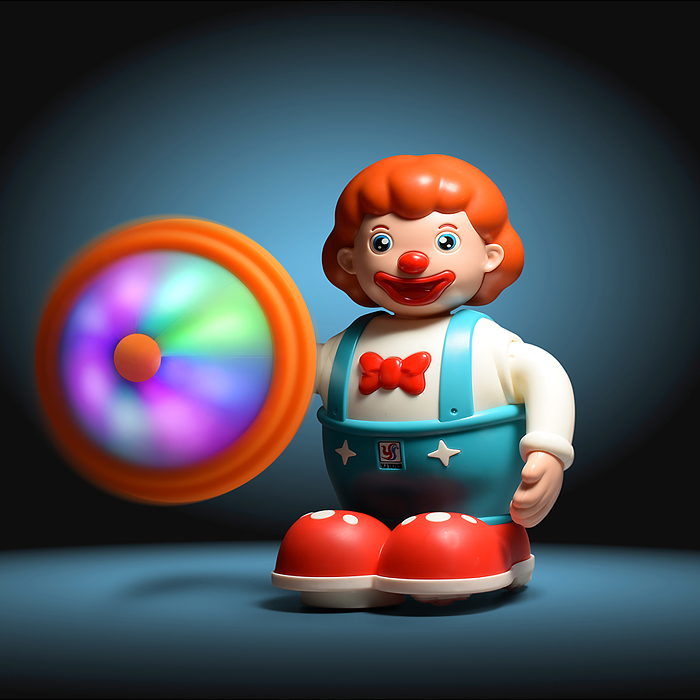 Интерактивная игрушка YJ-3050 "Клоун" на батарейках, в коробке