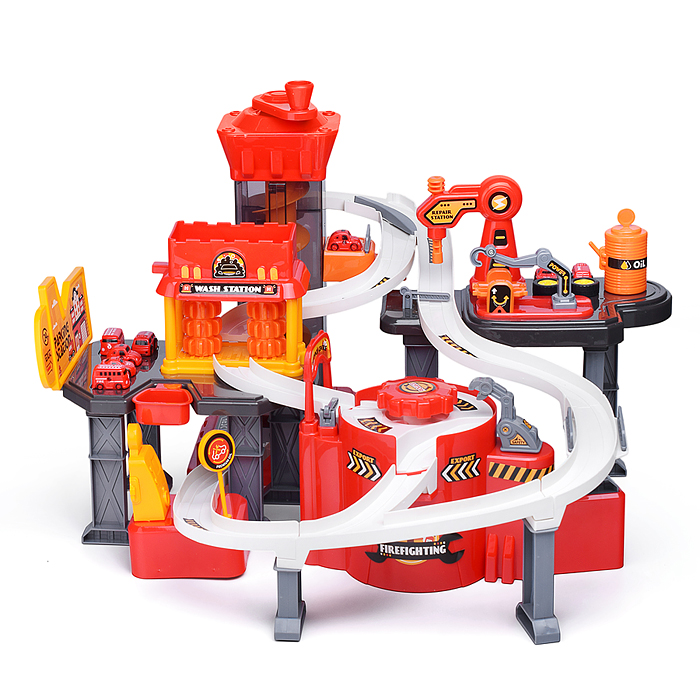 Парковка-трек JP588-11 "Пожарная часть" в коробке