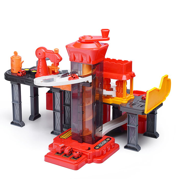 Парковка-трек JP588-11 "Пожарная часть" в коробке