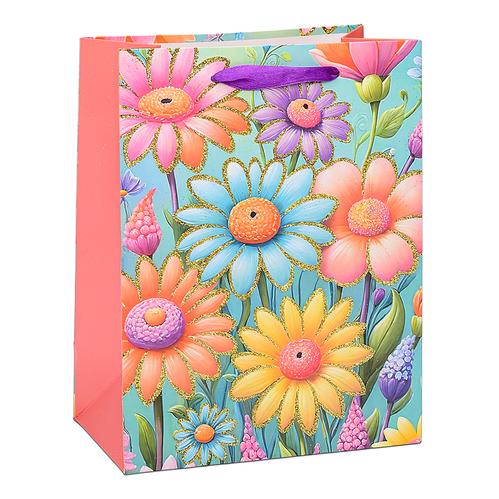 Фото к товару Пакет подарочный 00-6313 "Цветы" 23х18х10 см Пакет подарочный 00-6313 "Цветы" 23х18х10 см