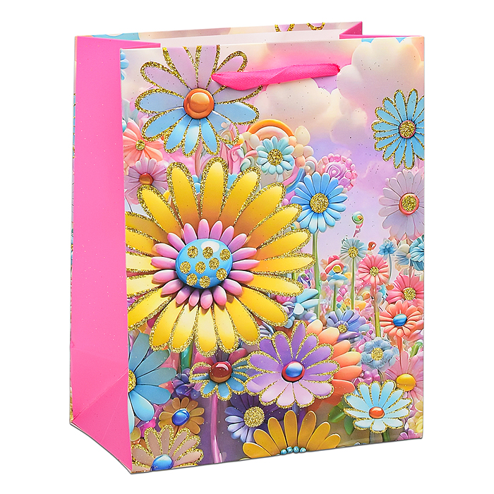 Фото к товару Пакет подарочный 00-6313 "Цветы" 23х18х10 см Пакет подарочный 00-6313 "Цветы" 23х18х10 см